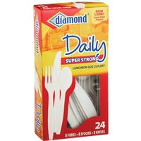 Diamond Daily 24 Piece Luncheon Size Super Strong Cutlery, 1 set