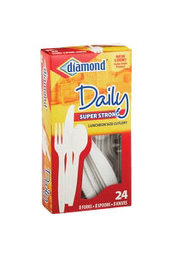 Daily 24 Piece Luncheon Size Super Strong Cutlery, 1 set