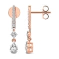 thumbnail image 1 of Diamond Dangle Earring | 1 Ct IGI Certified Pear Shape Lab Grown Diamond | 18K Rose Gold | Tatiana Dangling Solitaire Lab Diamond Earring | Prong Setting | FG-VS1-VS2 Quality | Friendly Diamonds, 1 of 6