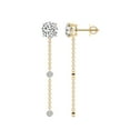 thumbnail image 1 of Diamond Dangle Earring | 10 Carat IGI Certified Round Shape Lab Grown Diamond Earrings | 18K in Yellow Gold | Mirielle Station Lab Diamond Earrings | FG-VS1-VS2 Quality | Friendly Diamonds, 1 of 1