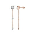 thumbnail image 1 of Diamond Dangle Earring | 2 Carat IGI Certified Cushion Shape Lab Grown Diamond Earrings | 18K in Rose Gold | Mirielle Station Lab Diamond Earrings | FG-VS1-VS2 Quality | Friendly Diamonds, 1 of 1