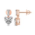 thumbnail image 1 of Diamond Dangle Earring | 2 Carat IGI Certified Heart Shape Lab Grown Diamond Dangle | 18K in Rose Gold | Sabela Dangling Lab Diamond Earrings | FG-VS1-VS2 Quality | Friendly Diamonds, 1 of 5