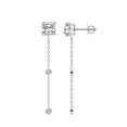 thumbnail image 1 of Diamond Dangle Earring | 3 Carat IGI Certified Cushion Shape Lab Grown Diamond Earrings | 14K in White Gold | Mirielle Station Lab Diamond Earrings | FG-VS1-VS2 Quality | Friendly Diamonds, 1 of 1