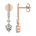 thumbnail image 1 of Diamond Dangle Earring | 3 Ct IGI Certified Heart Shape Lab Grown Diamond | 18K Rose Gold | Tatiana Dangling Solitaire Lab Diamond Earring | Prong Setting | FG-VS1-VS2 Quality | Friendly Diamonds, 1 of 6