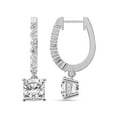 thumbnail image 1 of Diamond Dangle Earring | 4 Carat IGI Certified Cushion Shape Lab Grown Diamond Dangle | 18K in White Gold | Elara Dangling Lab Diamond Earrings | FG-VS1-VS2 Quality | Friendly Diamonds, 1 of 1