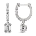 thumbnail image 1 of Diamond Dangle Earring | 4 Carat IGI Certified Emerald Shape Lab Grown Diamond | 14K White Gold | Anaisa Dangling Lab Diamond Earrings | Prong Setting | FG-VS1-VS2 Quality | Friendly Diamonds, 1 of 6