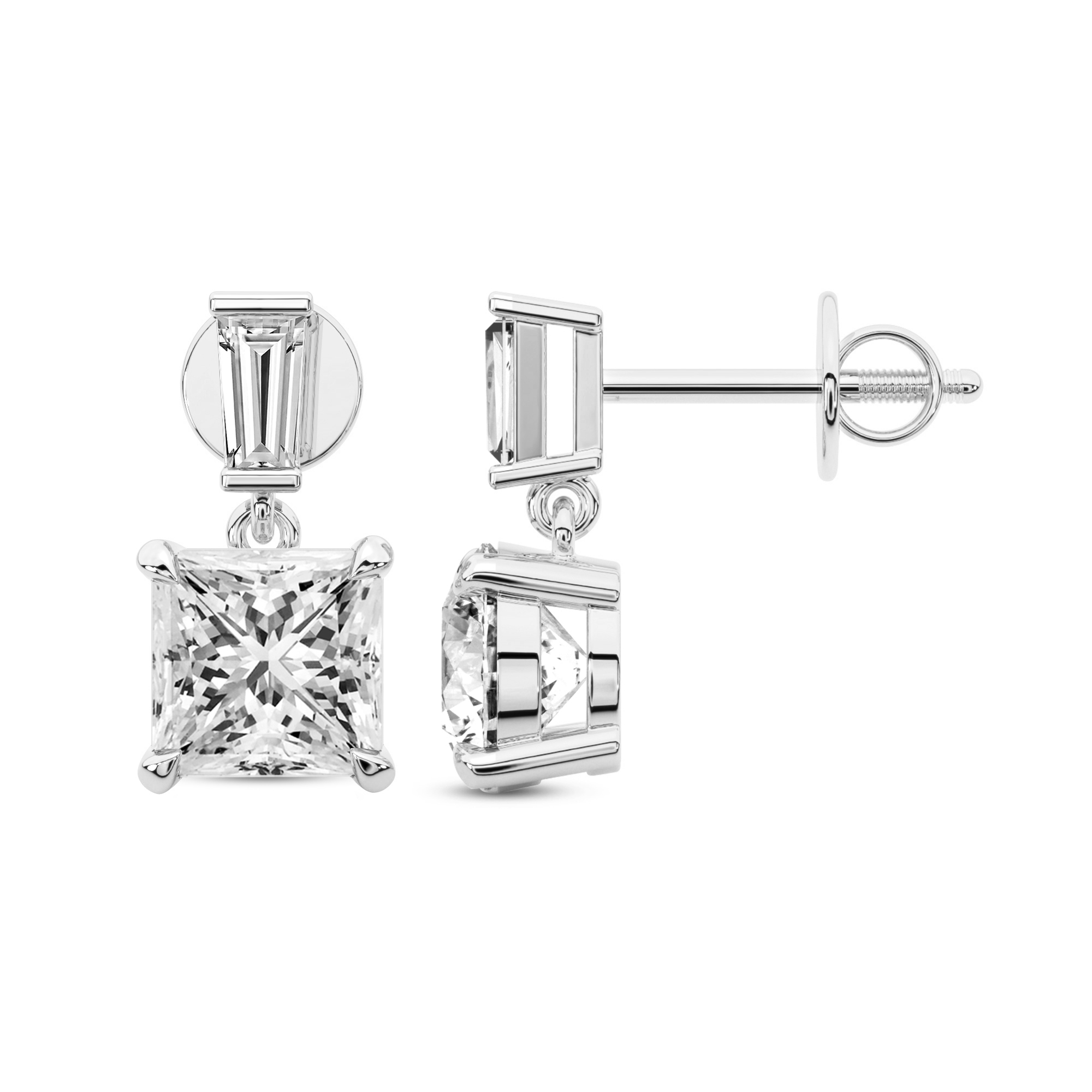 White Diamond Accent 14kt GoldPlated Dangle Earrings