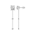thumbnail image 1 of Diamond Dangle Earring | 4 Carat IGI Certified Radiant Shape Lab Grown Diamond Earrings | 18K in White Gold | Mirielle Station Lab Diamond Earrings | FG-VS1-VS2 Quality | Friendly Diamonds, 1 of 1