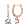 thumbnail image 1 of Diamond Dangle Earring | 4 Carat IGI Certified Round Shape Lab Grown Diamond Dangle | 18K in Rose Gold | Elara Dangling Lab Diamond Earrings | FG-VS1-VS2 Quality | Friendly Diamonds, 1 of 1