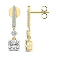 thumbnail image 1 of Diamond Dangle Earring| 4 Ct IGI Certified Cushion Shape Lab Grown Diamond | 18K Yellow Gold | Tatiana Dangling Solitaire Lab Diamond Earring| Prong Setting | FG-VS1-VS2 Quality | Friendly Diamonds, 1 of 6