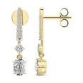 thumbnail image 1 of Diamond Dangle Earring | 4 Ct IGI Certified Oval Shape Lab Grown Diamond | 18K Yellow Gold | Tatiana Dangling Solitaire Lab Diamond Earring | Prong Setting | FG-VS1-VS2 Quality | Friendly Diamonds, 1 of 6