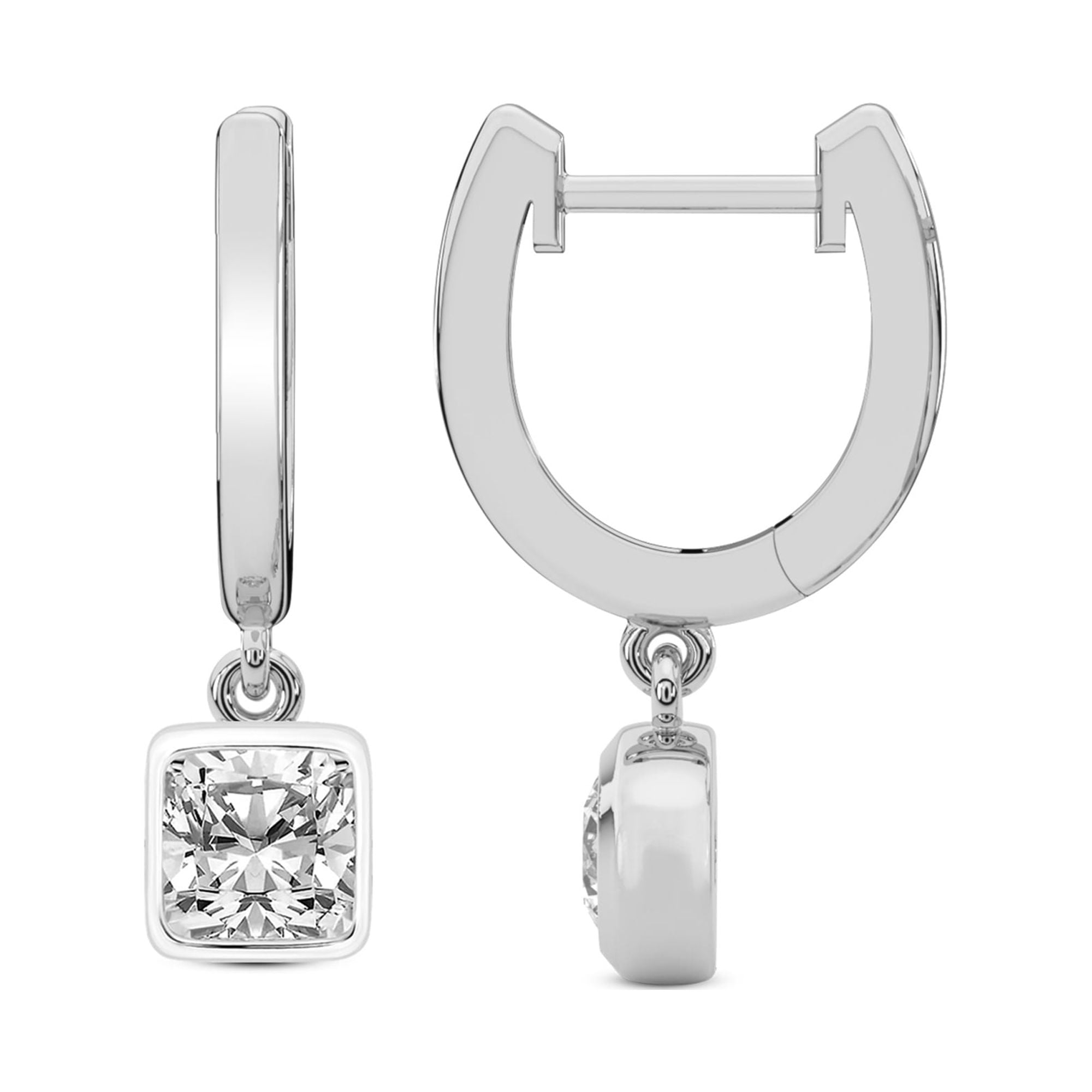 Diamond Dangle Earring 6 Carat IGI Certified Cushion Shape Lab Grown