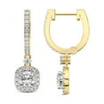 thumbnail image 1 of Diamond Dangle Earring | 8 Carat IGI Certified Cushion Shape Lab Grown Diamond Dangle | 18K in Yellow Gold | Lyra Halo Lab Diamond Earrings | Prong Setting | FG-VS1-VS2 Quality | Friendly Diamonds, 1 of 6