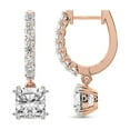 thumbnail image 1 of Diamond Dangle Earrings | 8 Ct IGI Certified Cushion Shape Lab Grown Diamond | 14K Rose Gold | Anaisa Dangling Lab Diamond Dangle Earrings | FG-VS1-VS2 Quality | Friendly Diamonds, 1 of 6