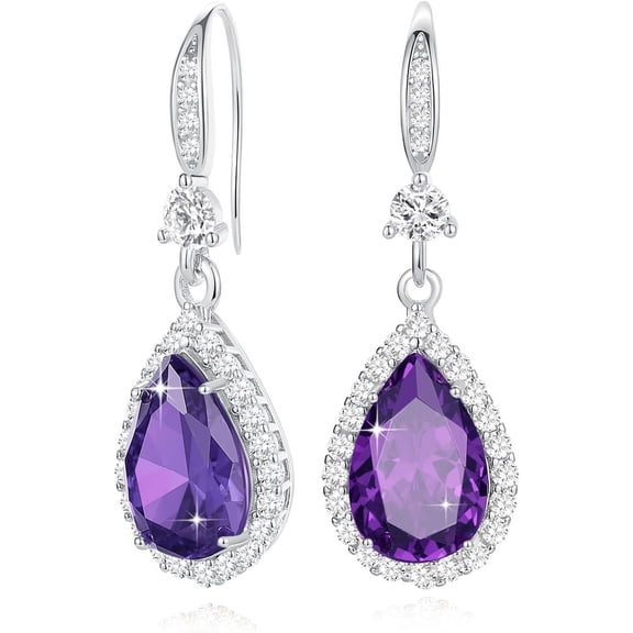 Diamond Dangle Earrings For Women Silver/Gold Plated Crystal Rhinestone Birthstone Drop Dangling Teardrop Earring Set Wedding Costume Jewelry Gift For Women[Z2303]