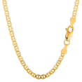 thumbnail image 1 of The Diamond Deal Unisex 14K SOLID Yellow Gold 4.5mm Shiny Mens Mariner-Link Chain Necklace or Bracelet Bangle for Pendants and Charms with Lobster-Claw Clasp ( 7", 8", 18", 20", 22" ,24"or 30 inch), 1 of 3