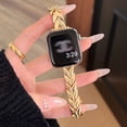 thumbnail image 1 of Diamond Design Compatible with Apple Watch Band 38mm 40mm 41mm Metal Fashion Women Replacement Strap Wheat Pattern Bracelet for iWatch Series 9/8/7/6/5/4/3/2/1 Champagne,Gold, 1 of 12