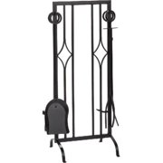 Diamond Design Fireplace Tool Set, Black - 5 Piece