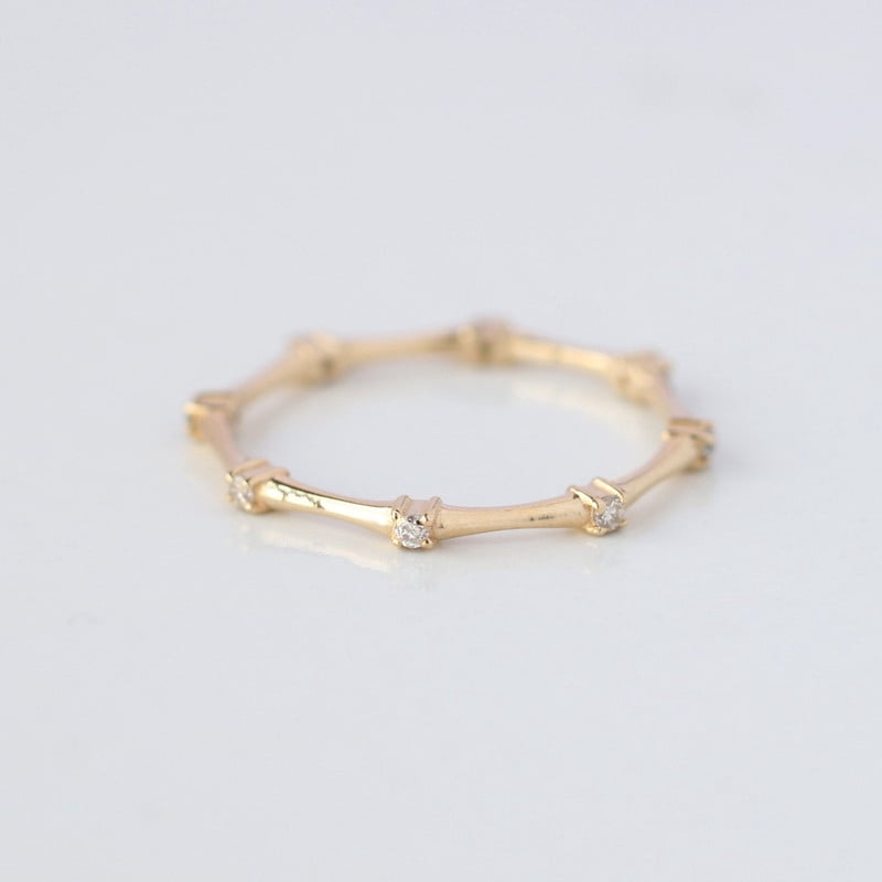 Distance Stacking Rings Diamond Distance Ring, Dainty Stacking Band, Mini Eternity Band, 925 ...