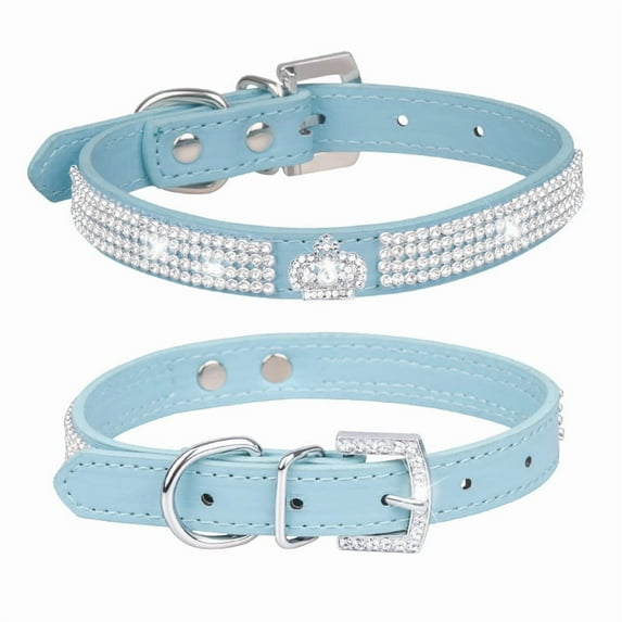 Diamond Dog Collar,Pet Collar Dog Collar Crystal Studded Pet Collar For Small Medium Dog(M,Blue#2)