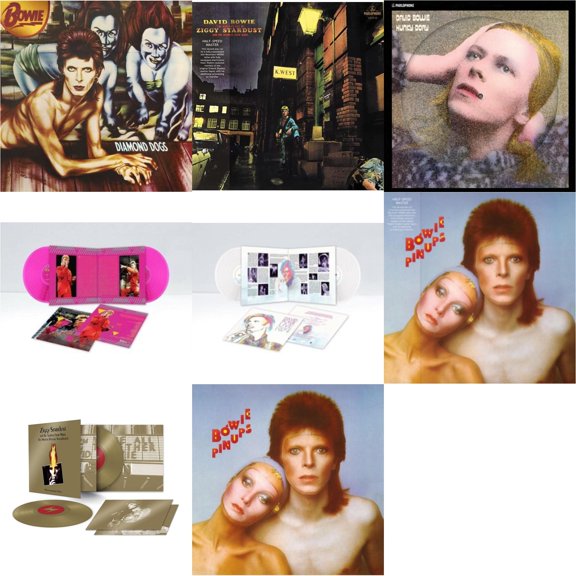 Diamond Dogs (2016 Remastered Version) & Rise & Fall Of Ziggy Stardust & The Spiders From Mars (2012 Remaster/Half-Speed Master) & Hunky Dory (2015 Remaster/50Th Anniv/Picture Disc) & Montreal '87 (Limited/Pink LP Vinyl) & Live Los Angeles 1974 (White LP Vinyl/Limited) & Pinups (2015 Remaster) & Ziggy Stardust & The Spiders From Mars Ost (50Th Anniversary/2LP) & Pinups (2015 Remaster)