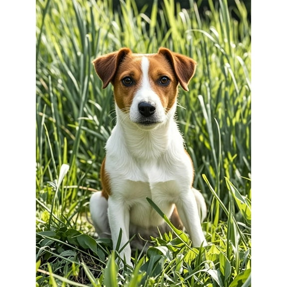 Diamond Dots Painting Jack Russell Terrier 5D Diamond Art DIY Kits Full Round Drill Beads Gem by Number Mosaic Embroidery Arts and Crafts for Living Room Bedroom Home Wall Decor 12x16 inch