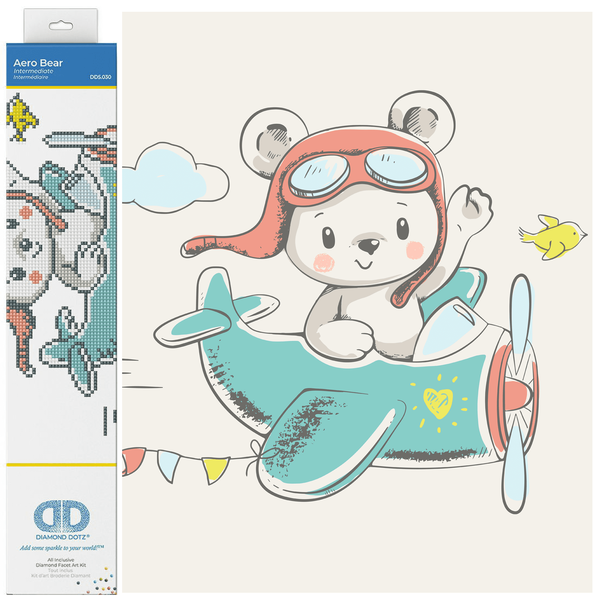 Diamond Dotz Aero Bear Diamond Painting Kits for Adults - Diamond Art Kits a Relaxing Creative Craft Kit with Dotz Gems 11x13