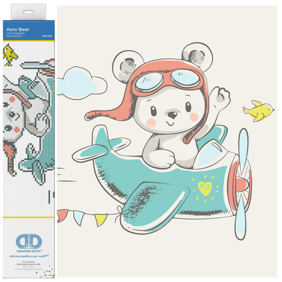 Diamond Dotz Aero Bear Diamond Painting Kits for Adults - Diamond Art Kits a Relaxing Creative Craft Kit with Dotz Gems 11x13