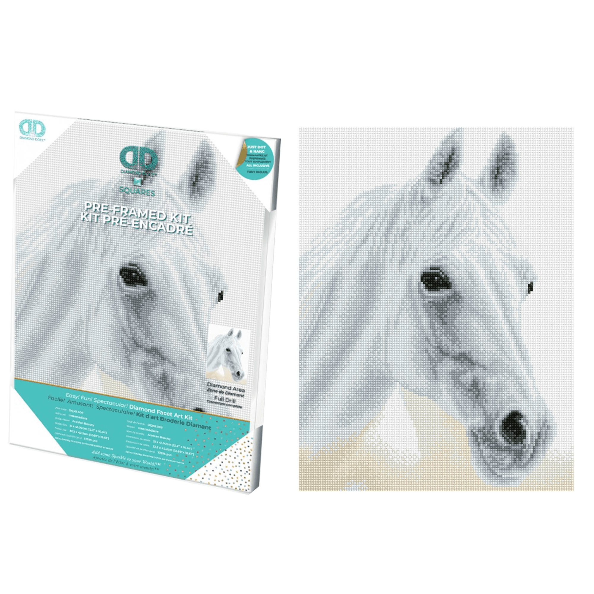 Diamond Dotz Arabian Beauty Horse  Diamond Painting Kits for Adults - Diamond Art Kits a Relaxing Creative Craft Kit with Dotz Gems 12.2"x16.1"