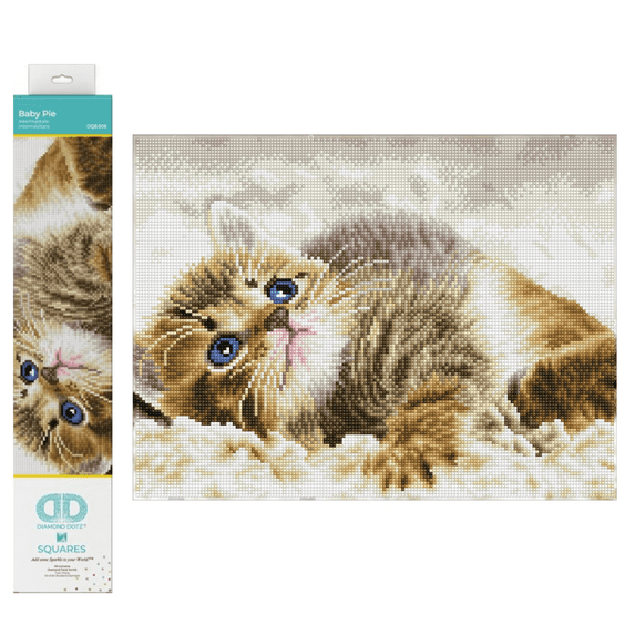 Diamond Dotz Baby Pie Cat Diamond Painting Kits for Adults - Diamond Art Kits a Relaxing Creative Craft Kit with Dotz Gems 12.2"x16.1"