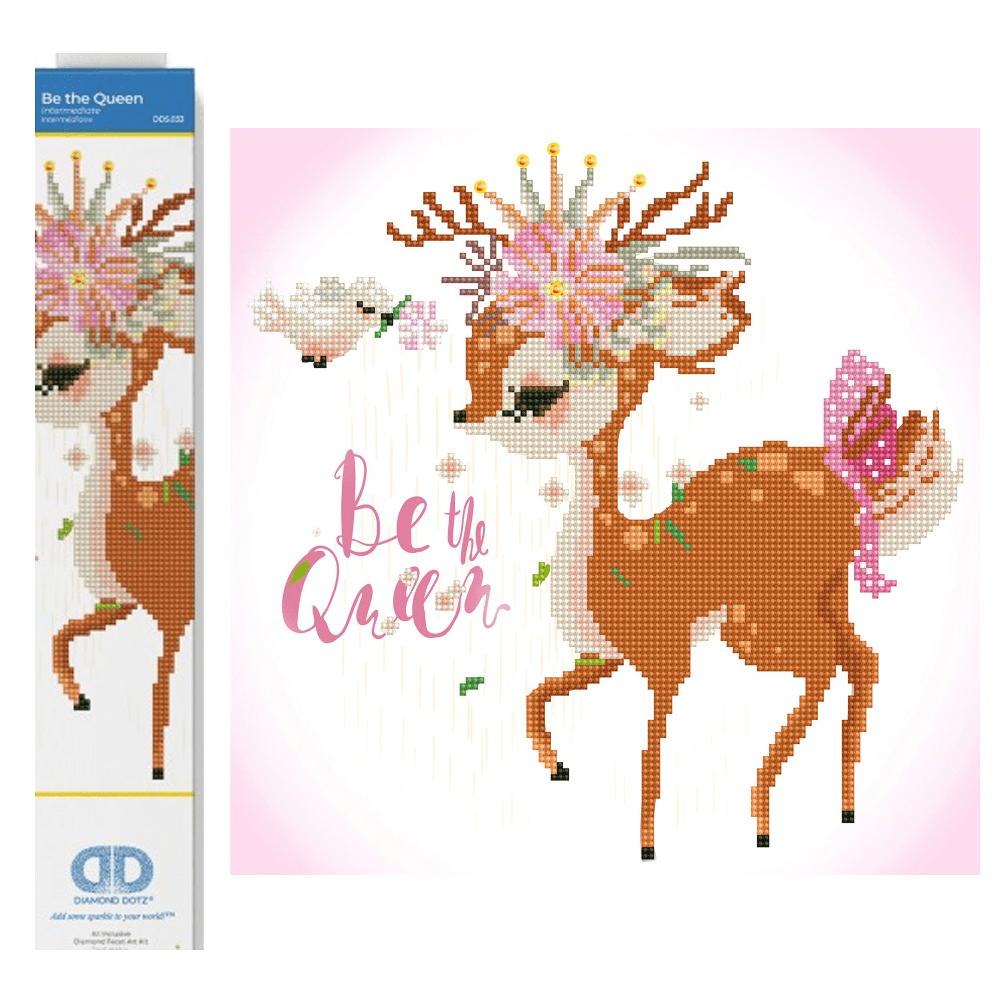 Diamond Dotz Be the Queen Deer Diamond Painting Kits for Adults - Diamond Art Kits a Relaxing Creative Craft Kit with Dotz Gems 13.8"x13.8"