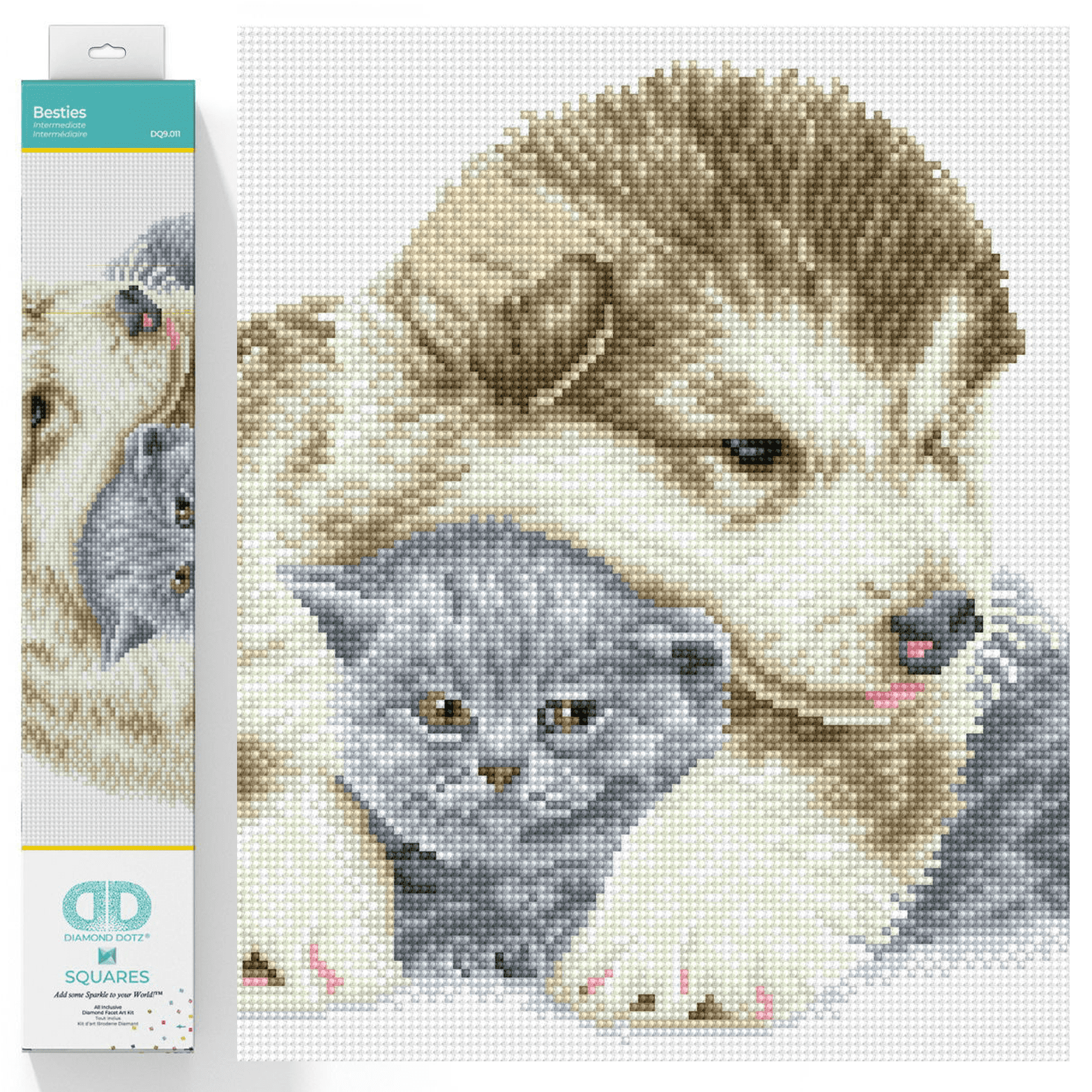 Diamond Dotz Besties Puppy Diamond Painting Kits for Adults - Diamond Art Kits a Relaxing Creative Craft Kit with Dotz Gems 13"x16.1"