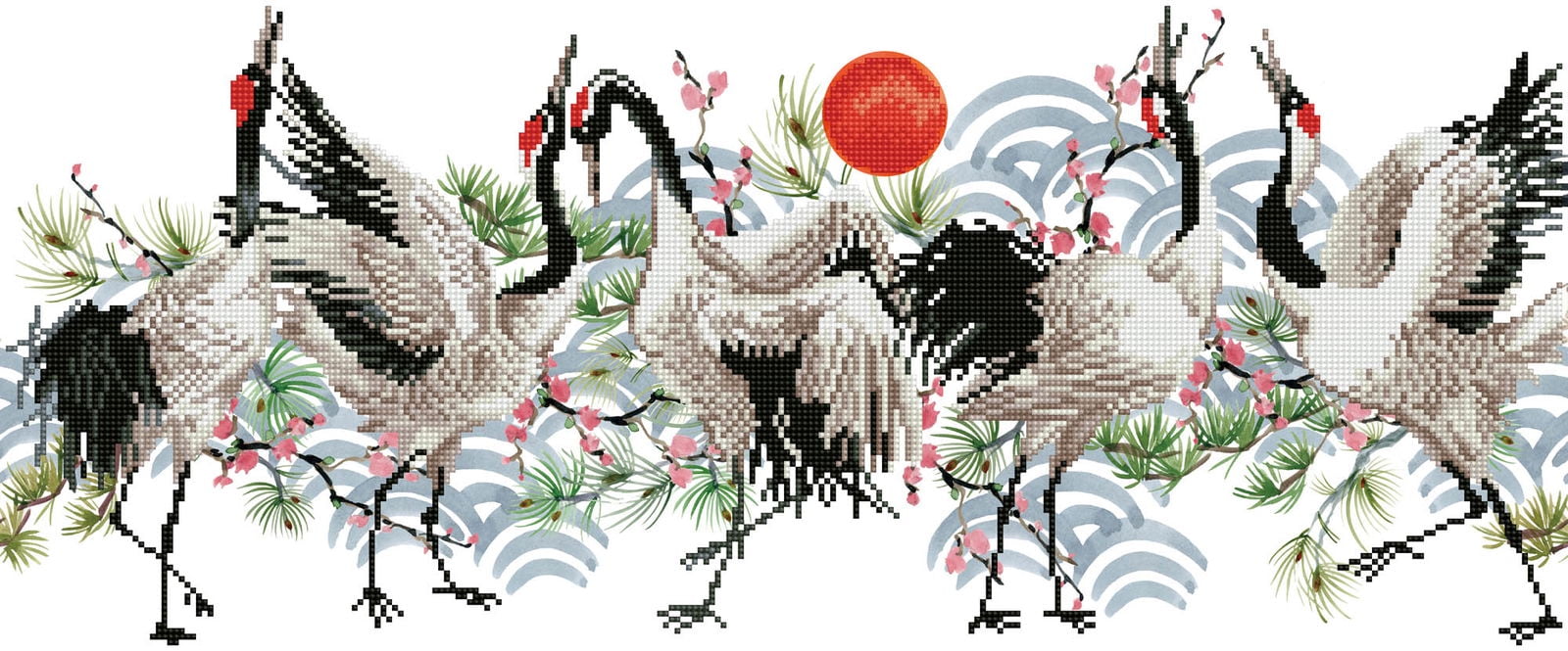 Diamond Dotz Brolga Dance Bird Diamond Painting Kits for Adults - Diamond Art Kits a Relaxing Creative Craft Kit with Dotz Gems 30.3"x12.6"