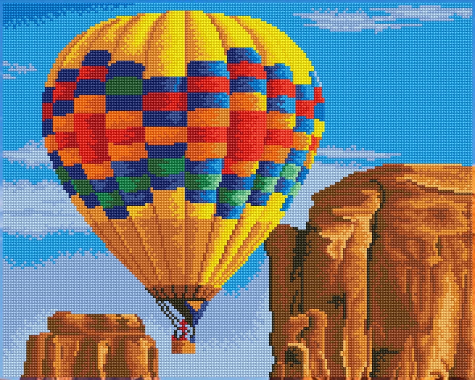 Diamond Dotz® Canyon Flight Hot Air Balloon Diamond Painting Kit - 20" x 16"