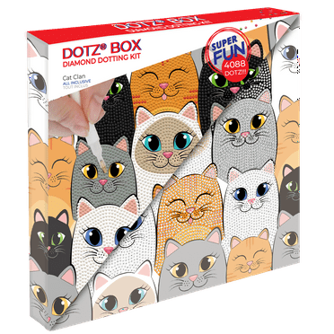Diamond Dotz Cat Clan Diamond Painting Kits for Adults - Diamond Art Kits a Relaxing Creative Craft Kit with Dotz Gems 11x11