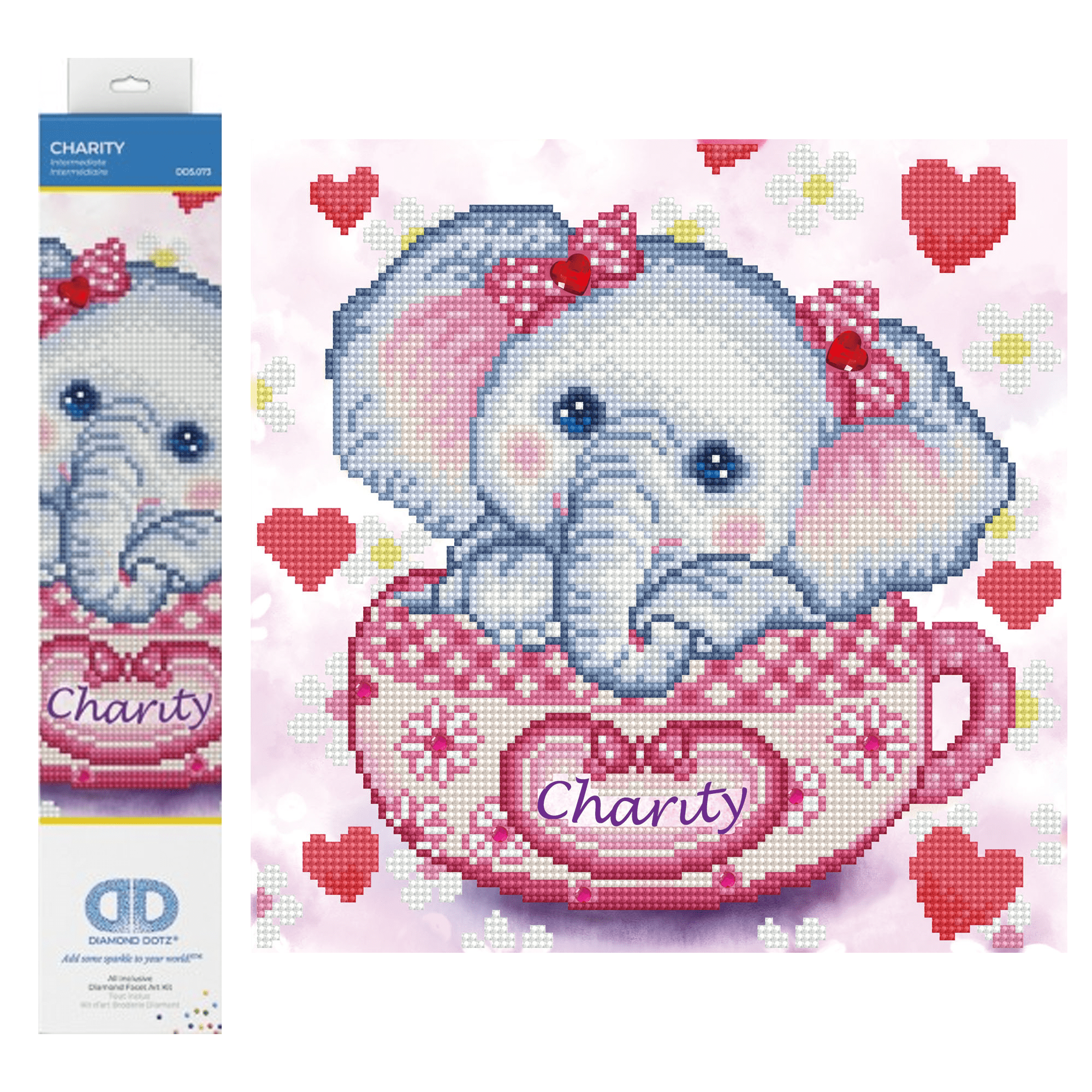 Diamond Dotz Charity Elephant Diamond Painting Kits for Adults - Diamond Art Kits a Relaxing Creative Craft Kit with Dotz Gems 12"x12"