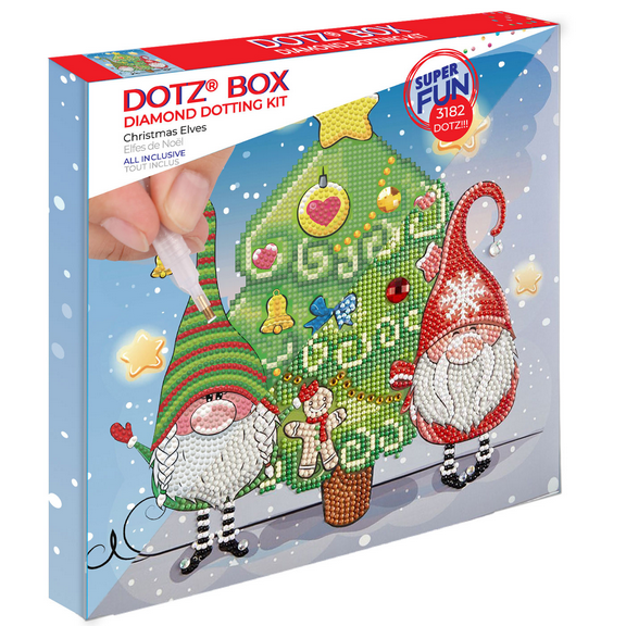 Diamond Dotz Christmas Elves Dotz Box Christmas Diamond Painting Kits for Adults - Diamond Art Kits a Relaxing Creative Craft Kit with Dotz Gems 11"x11"