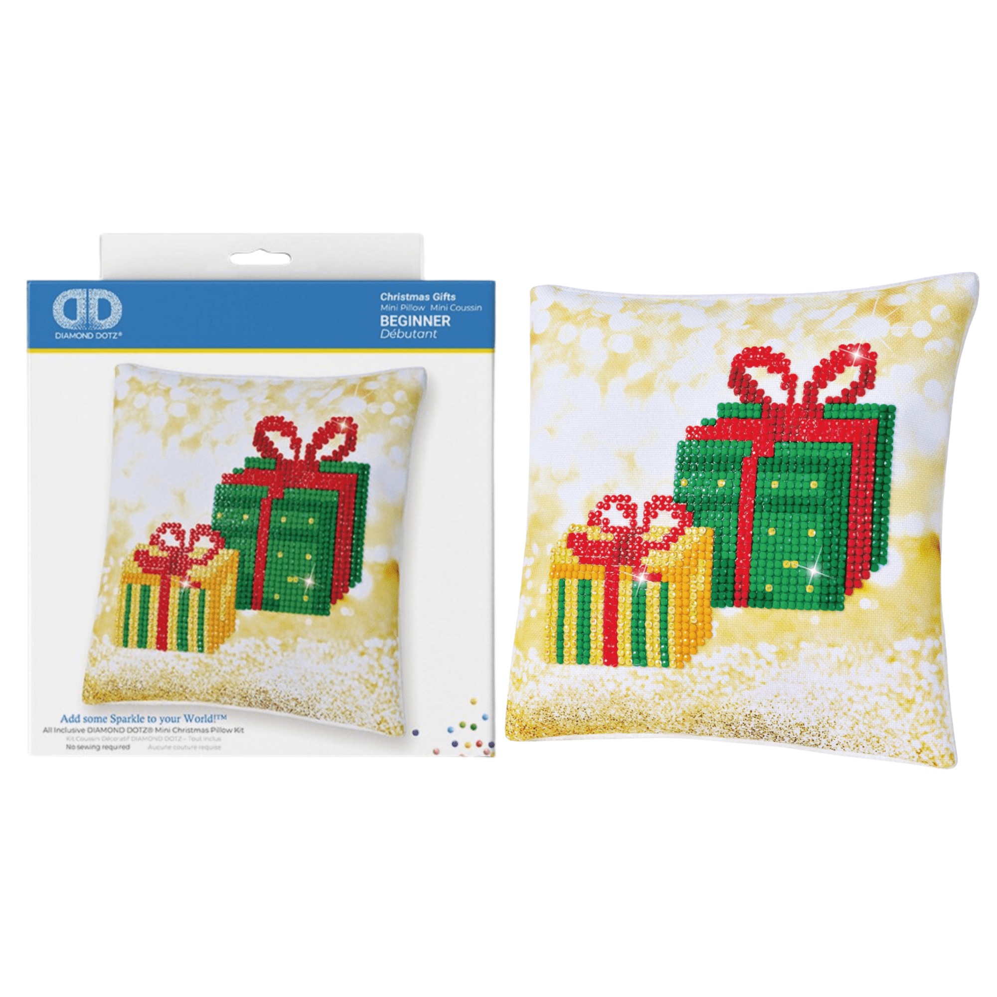 Diamond Dotz Christmas Gifts Pillow Presents Diamond Painting Kits for Adults - Diamond Art Kits a Relaxing Creative Craft Kit with Dotz Gems 7"x7"
