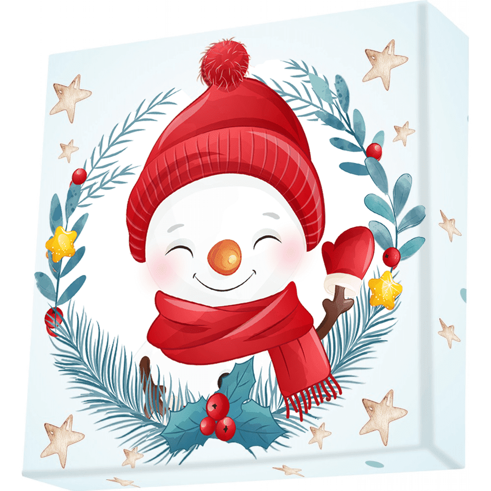 Kit Diamond Painting 8 Dessous De Verre Noël - Diamants à Coller, Motifs Bonhomme De Neige - Activité Manuelle Adultes Enfants