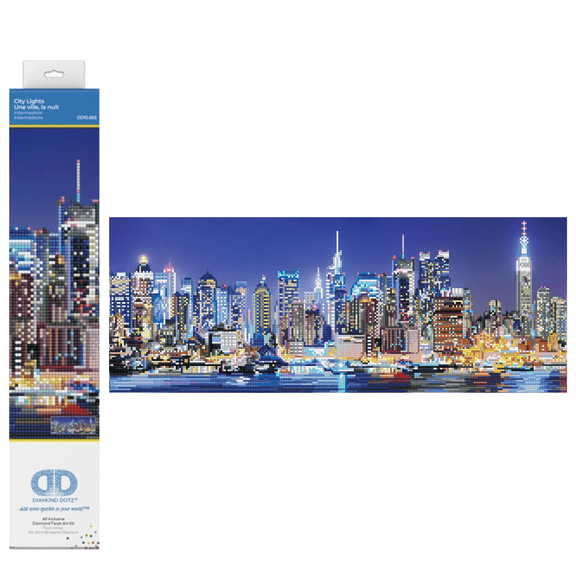 DIAMOND DOTZ® City Lights Landscape Diamond Painting Kit - 11.4" x 29.5"