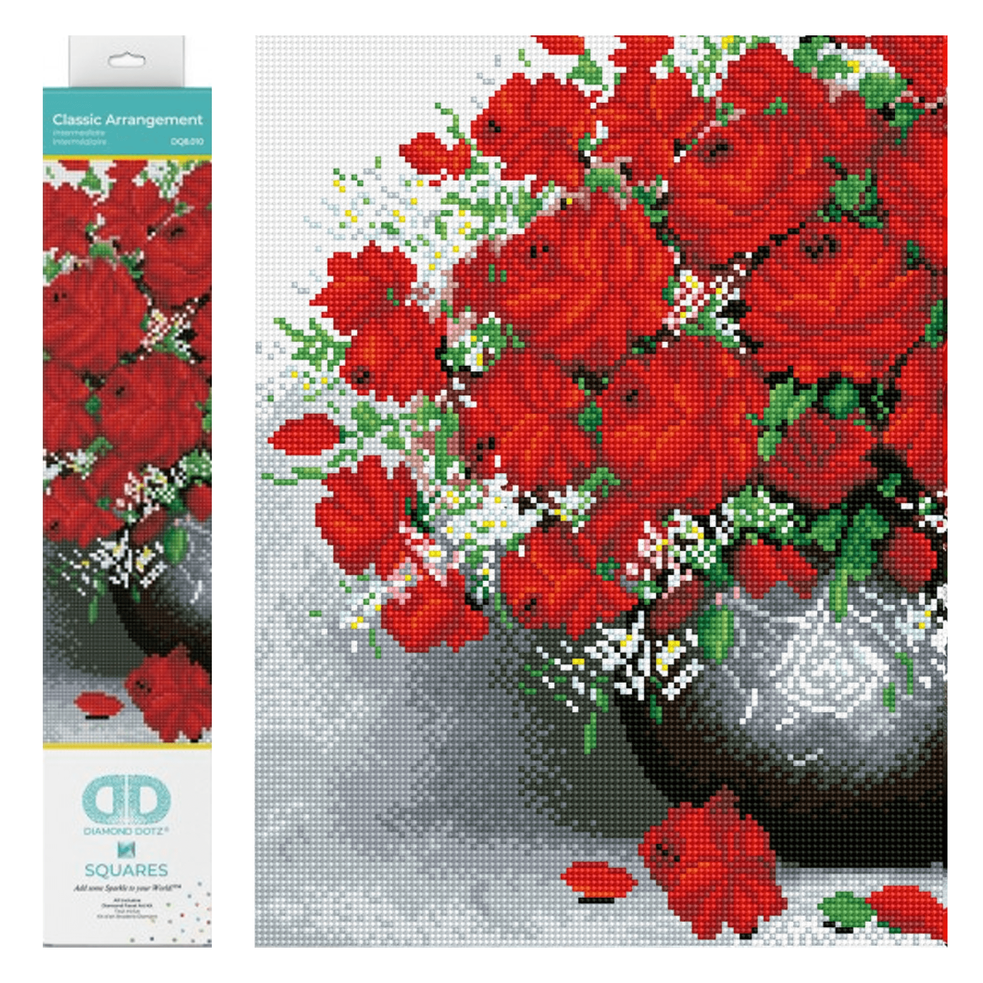 Diamond Dotz Classic Arrangement Flowers Diamond Painting Kits for Adults - Diamond Art Kits a Relaxing Creative Craft Kit with Dotz Gems 16.1"x12.2"