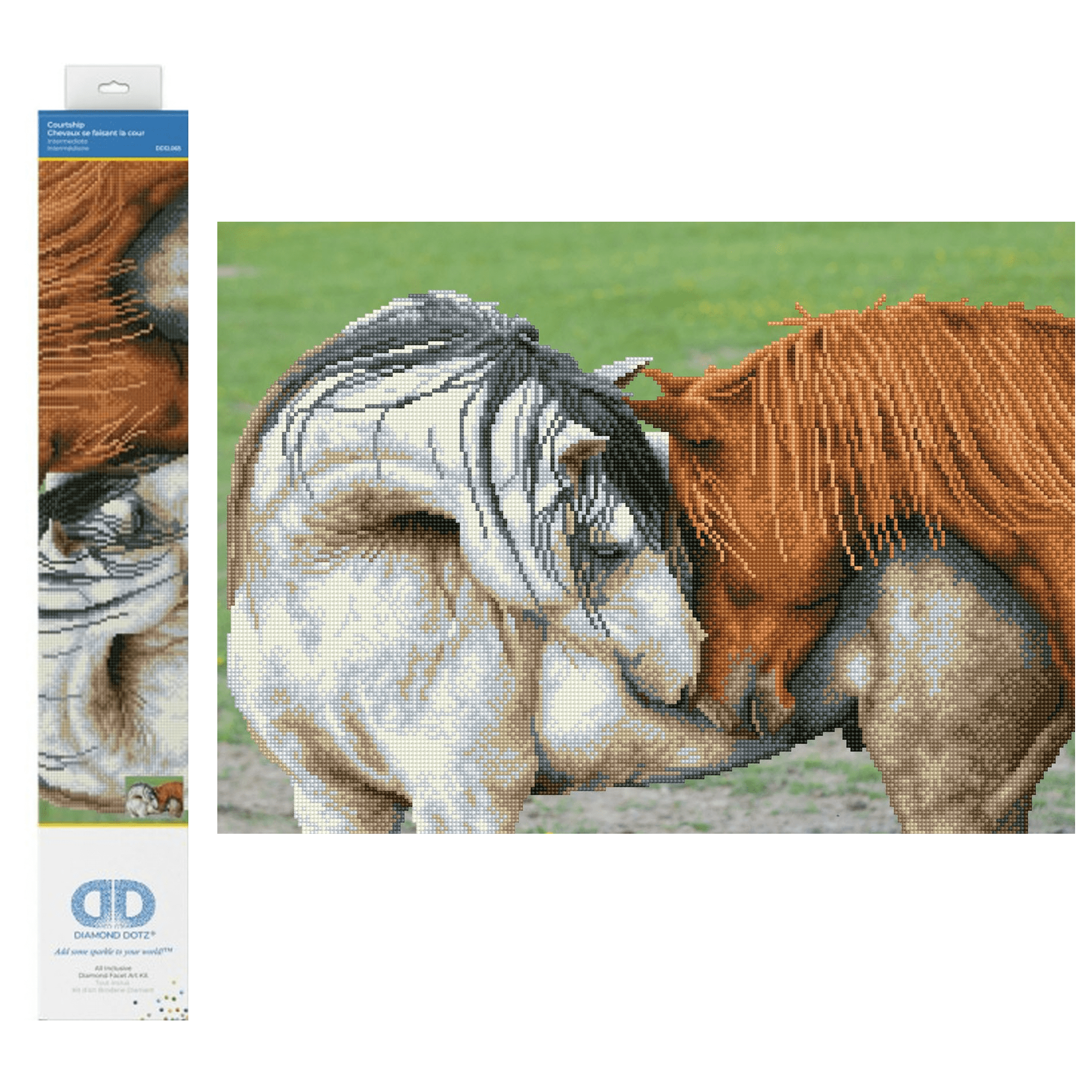 Diamond Dotz Courtship Horse Diamond Painting Kits for Adults - Diamond Art Kits a Relaxing Creative Craft Kit with Dotz Gems  17.7"x24.4"