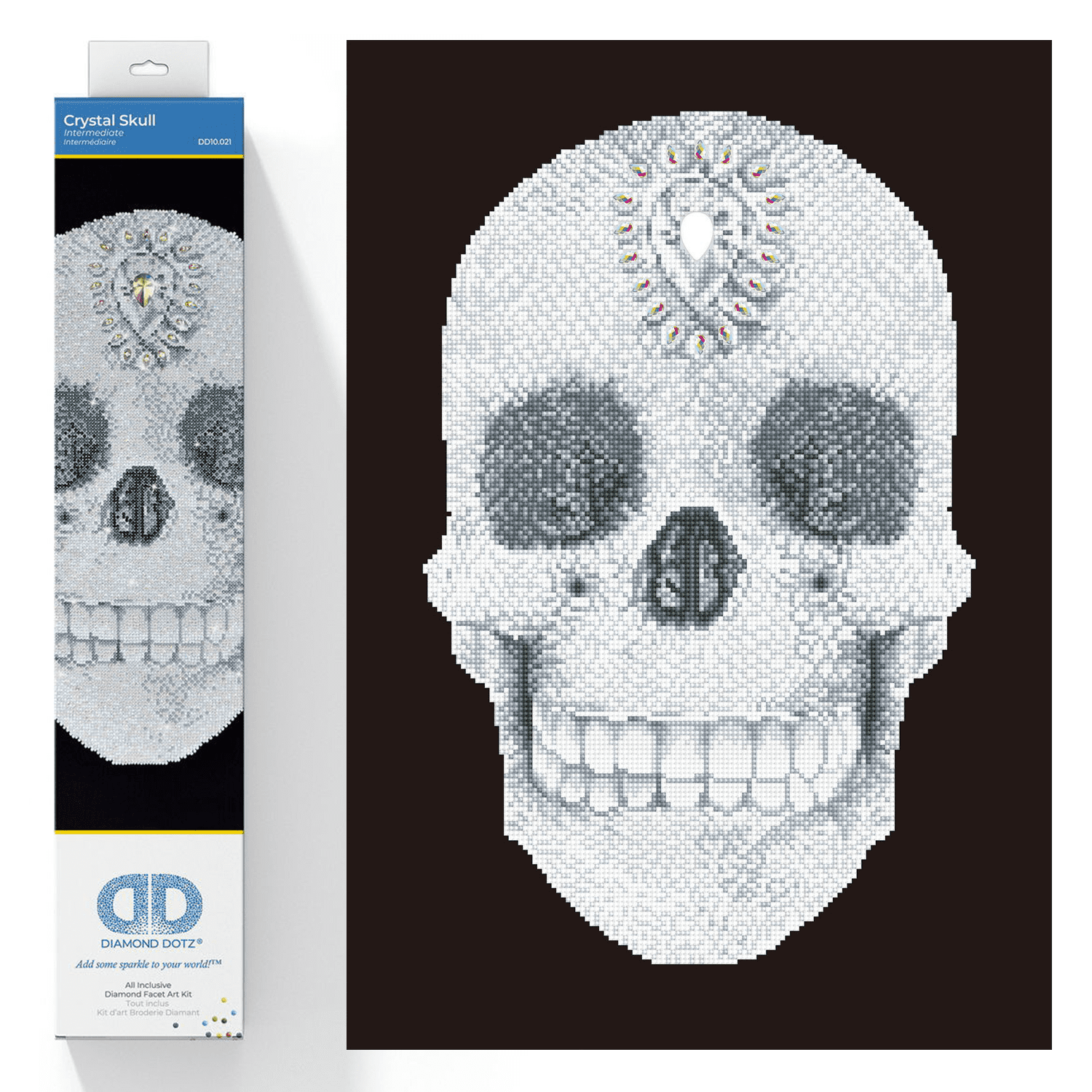 Diamond Dotz Crystal Skull Diamond Painting Kits for Adults - Diamond Art Kits a Relaxing Creative Craft Kit with Dotz Gems 24x16
