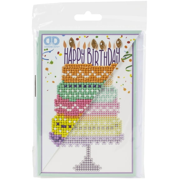 Diamond Dotz Diamond Embroidery Facet Art Greeting Card Kit-Happy Birthday Cake