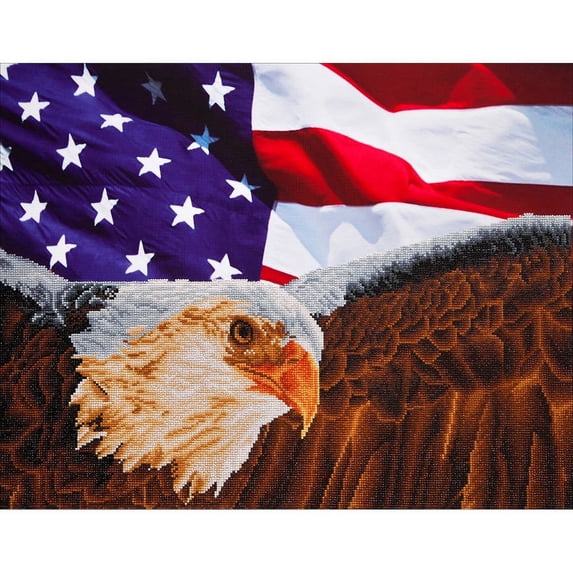 Diamond Dotz Diamond Embroidery Facet Art Kit, 25.5" x 35.5", Bald Eagle & Flag
