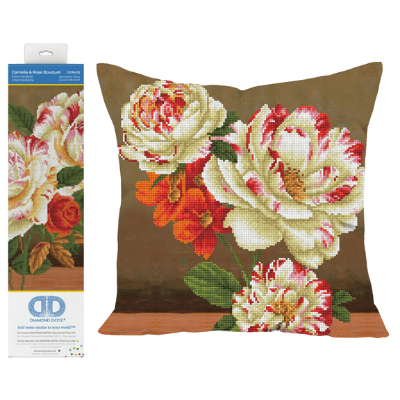 Diamond Dotz Diamond Embroidery Pillow Facet Art Kit-Camellia & Lily Bouquet