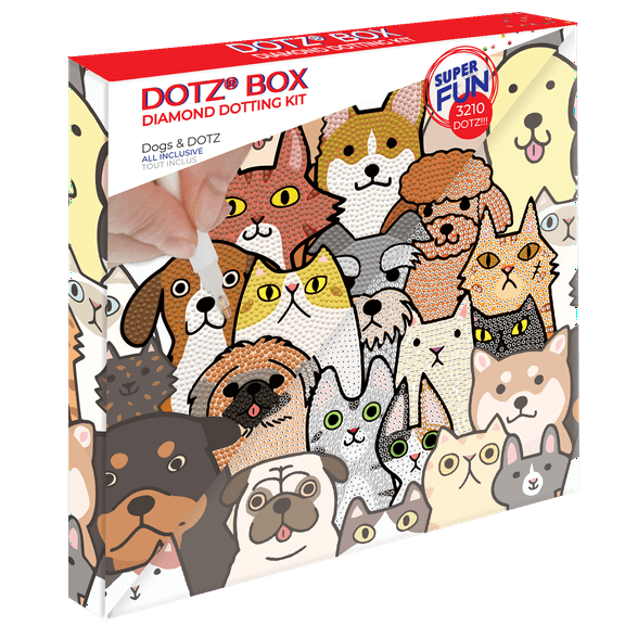 Diamond Dotz Dogs & DOTZ Diamond Painting Kits for Adults - Diamond Art Kits a Relaxing Creative Craft Kit with Dotz Gems 11x11