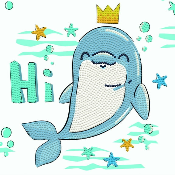 Diamond Dotz Dolphin Hi! Dotz Box Animal Diamond Painting Kits for Adults - Diamond Art Kits a Relaxing Creative Craft Kit with Dotz Gems 8.7"x8.7"