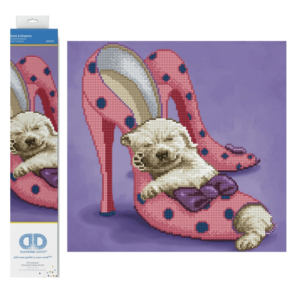 Diamond Dotz Dotz & Dreams Puppy Diamond Painting Kits for Adults - Diamond Art Kits a Relaxing Creative Craft Kit with Dotz Gems  14.6"x14.6"