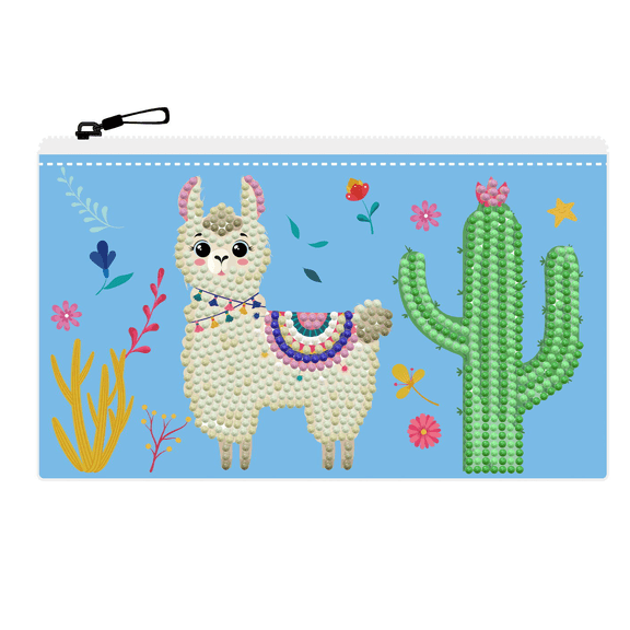 Diamond Dotz Dotzies Llama Party Zipper Pouch – Diamond Painting Bags for DIY Crafts, Diamond Painting Purse, Travel Organizer & Gift for Kids & Adults